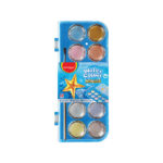 Acuarelas metallic 12 colores + pincel. 28 mm diam.